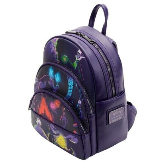 Loungefly Disney Villains Triple Pocket GLOW IN THE DARK Mini Backpack NWT main image 7